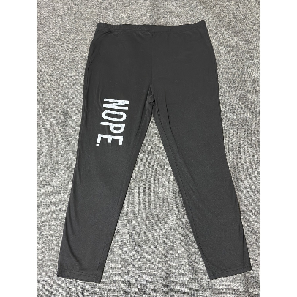 Unbranded Womens 3XL Leggings Black Graphic Nope Print Stretch